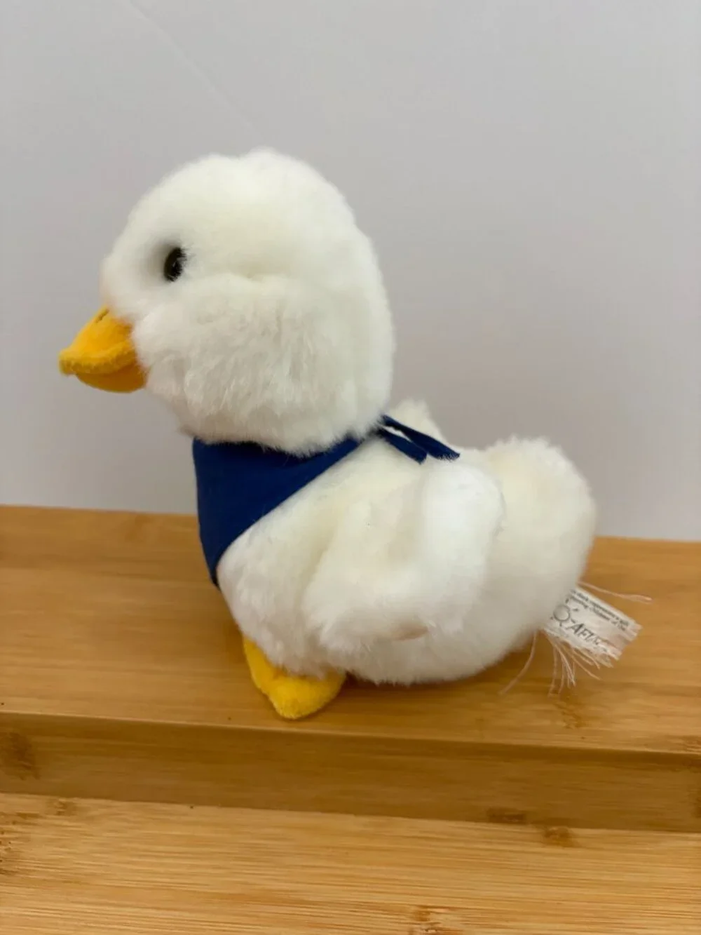 Aflac White Duck Plush Promo Advertising Blue Scarf Bandana Talks Works 6 Inch